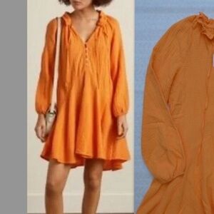 Magaschoni gauzy summer organic cotton Orange Mini Dress M